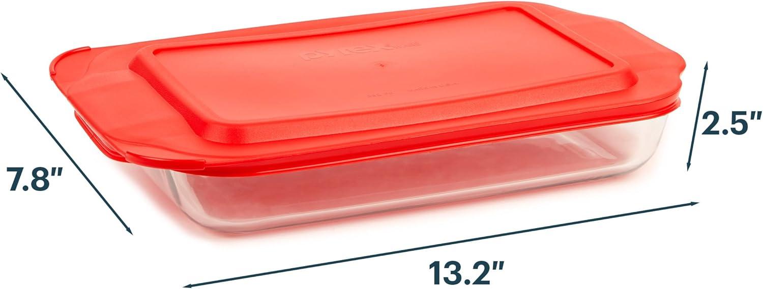image:imagePyrex 2Pack Extra Large Glass Baking Dish Set With Lids and Handles Oven and Freezer Safe2 QT Basics