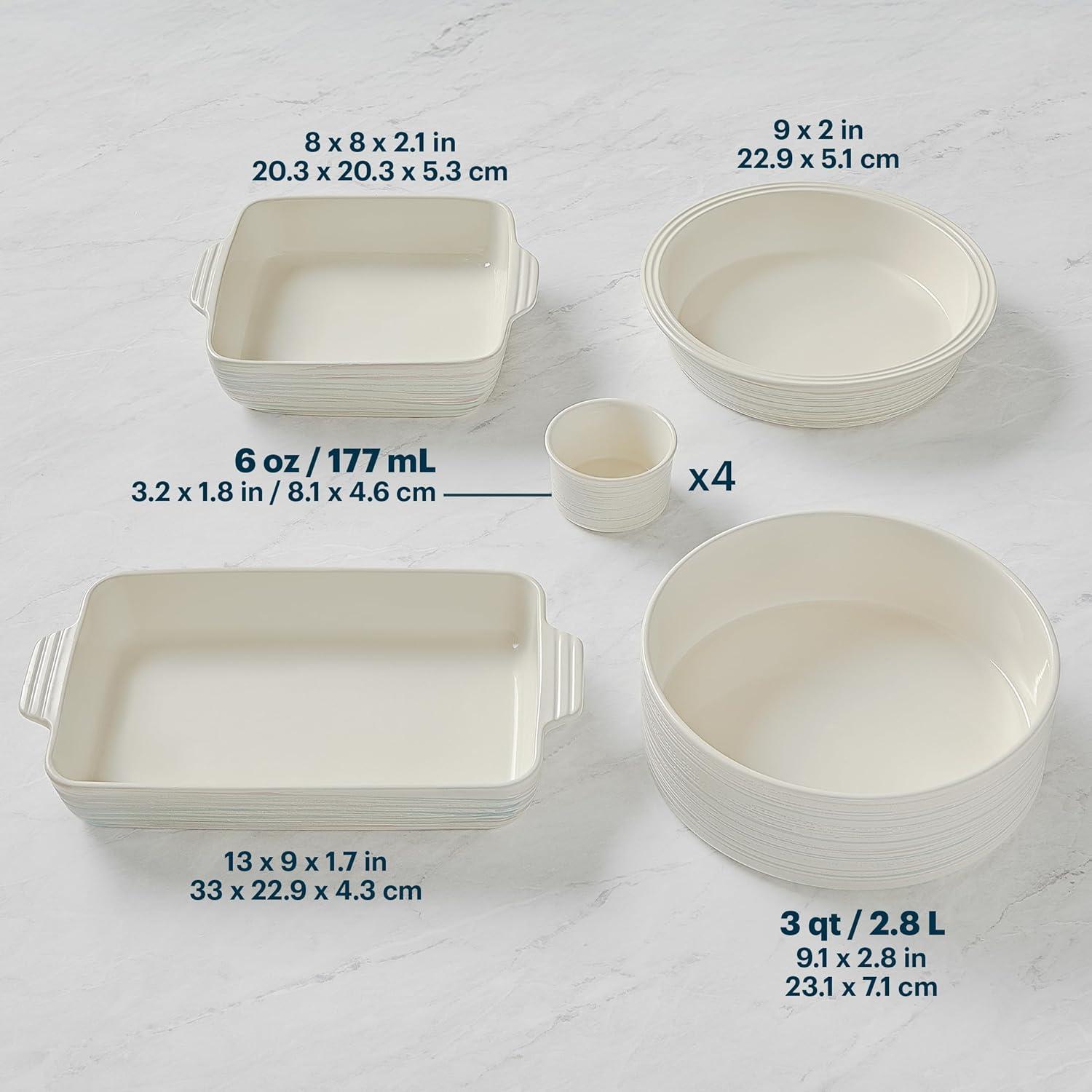 image:imagePyrex 8Piece 6oz Ceramic Ramekin Bakeware Set Nonstick Souffle Oven Pans Bakers For Baking Roasting Steaming8 Piece