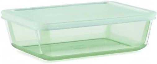 image:imagePyrex Colors Tinted 11 Cup Large Rectangular Food Storage Container Snug Fit NonToxic Plastic BPAFree Lids Freezer Dishwasher Microwave SafeGreen