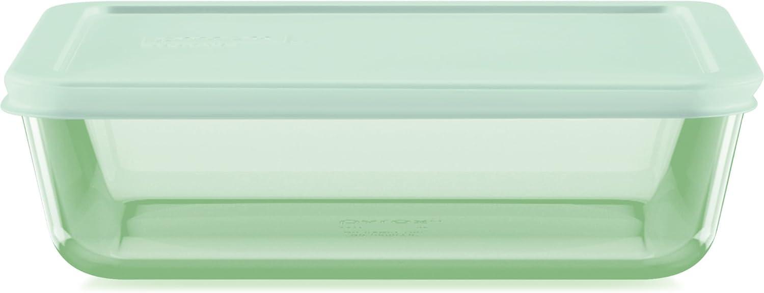 image:imagePyrex Colors Tinted 11 Cup Large Rectangular Food Storage Container Snug Fit NonToxic Plastic BPAFree Lids Freezer Dishwasher Microwave SafeGreen