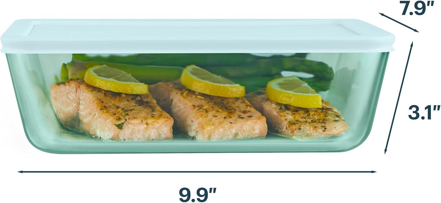 image:imagePyrex Colors Tinted 11 Cup Tinted Glass Large Rectangular Food Storage Container Snug Fit NonToxic Plastic BPAFree Lids Freezer Dishwasher Microwave Safe Aqua