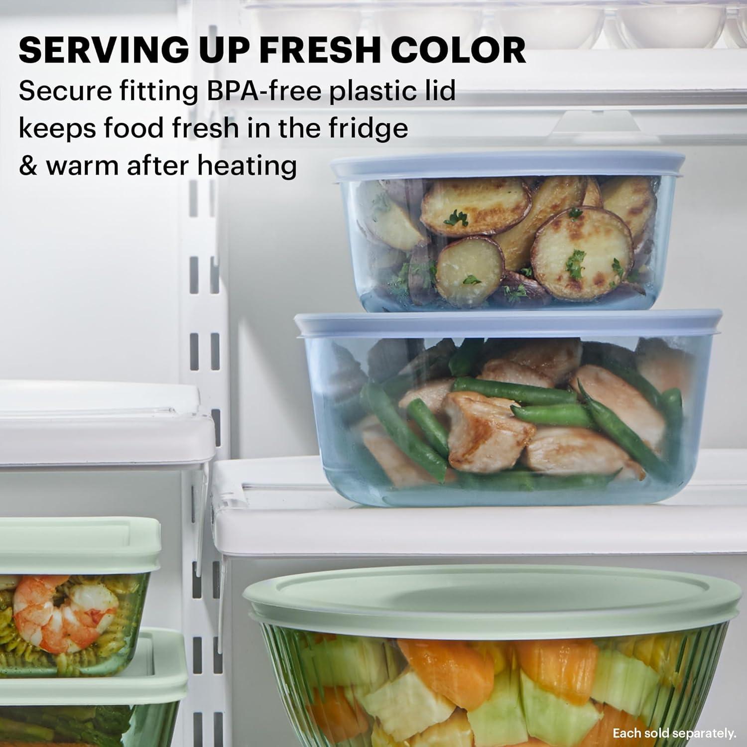 image:imagePyrex Colors Tinted 6PC Medium SmallMedium Round Food Storage Container Set Snug Fit NonToxic Plastic BPAFree Lids Freezer Dishwasher Microwave Safe 2 Cup 4 Cup amp 7 CupBlue