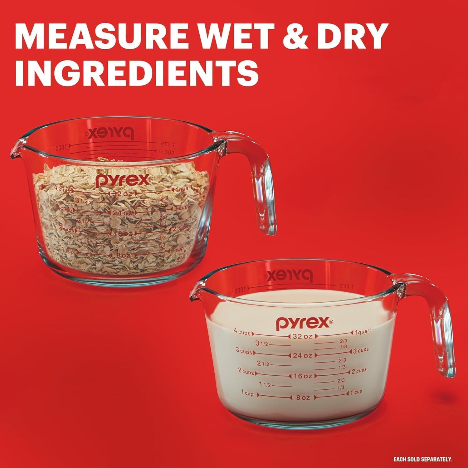 image:imagePyrex Essentials 2Pack Glass Measuring Cups Set 1 amp 2 Cup Measuring Cups For Prepping Baking and Cooking Preheated Oven Dishwasher Freezer and Microwave Safe