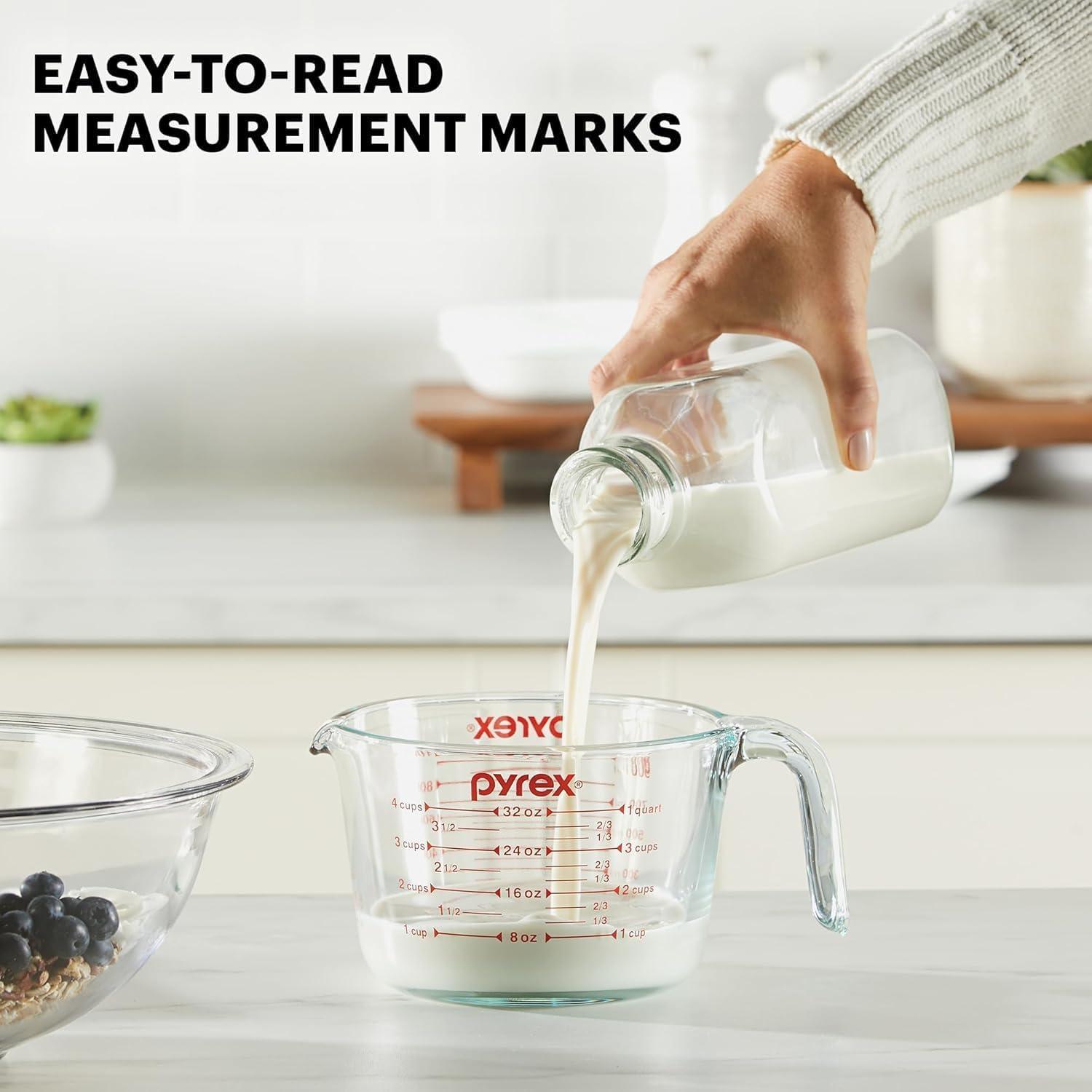 image:imagePyrex Essentials 2Pack Glass Measuring Cups Set 1 amp 2 Cup Measuring Cups For Prepping Baking and Cooking Preheated Oven Dishwasher Freezer and Microwave Safe