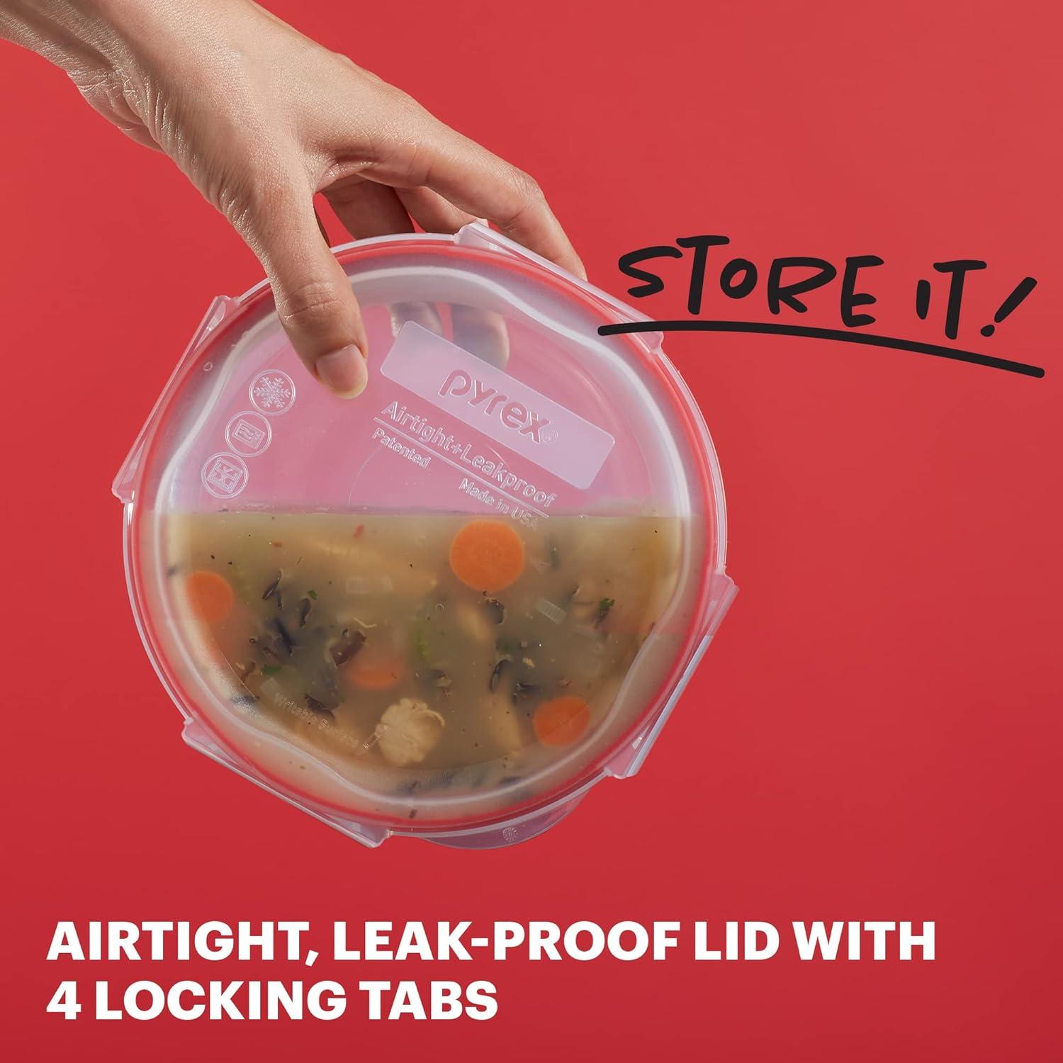 image:imagePyrex Freshlock 7Pack Glass Food Storage Containers Set 1 2 4 Cups Airtight amp Leakproof Plastic Locking Lids BPAFree Meal Prep Containers Set Freezer Dishwasher Microwave Safe7 Pack