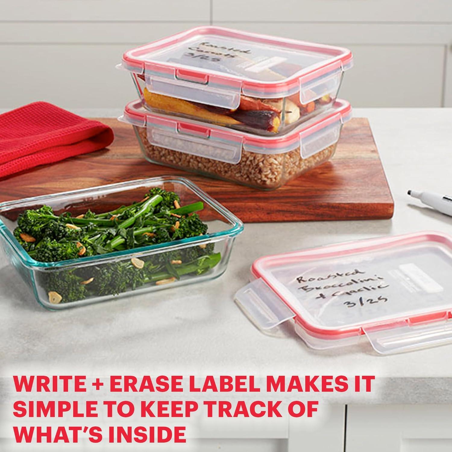 image:imagePyrex Freshlock 7Pack Glass Food Storage Containers Set 1 2 4 Cups Airtight amp Leakproof Plastic Locking Lids BPAFree Meal Prep Containers Set Freezer Dishwasher Microwave Safe10 Pack