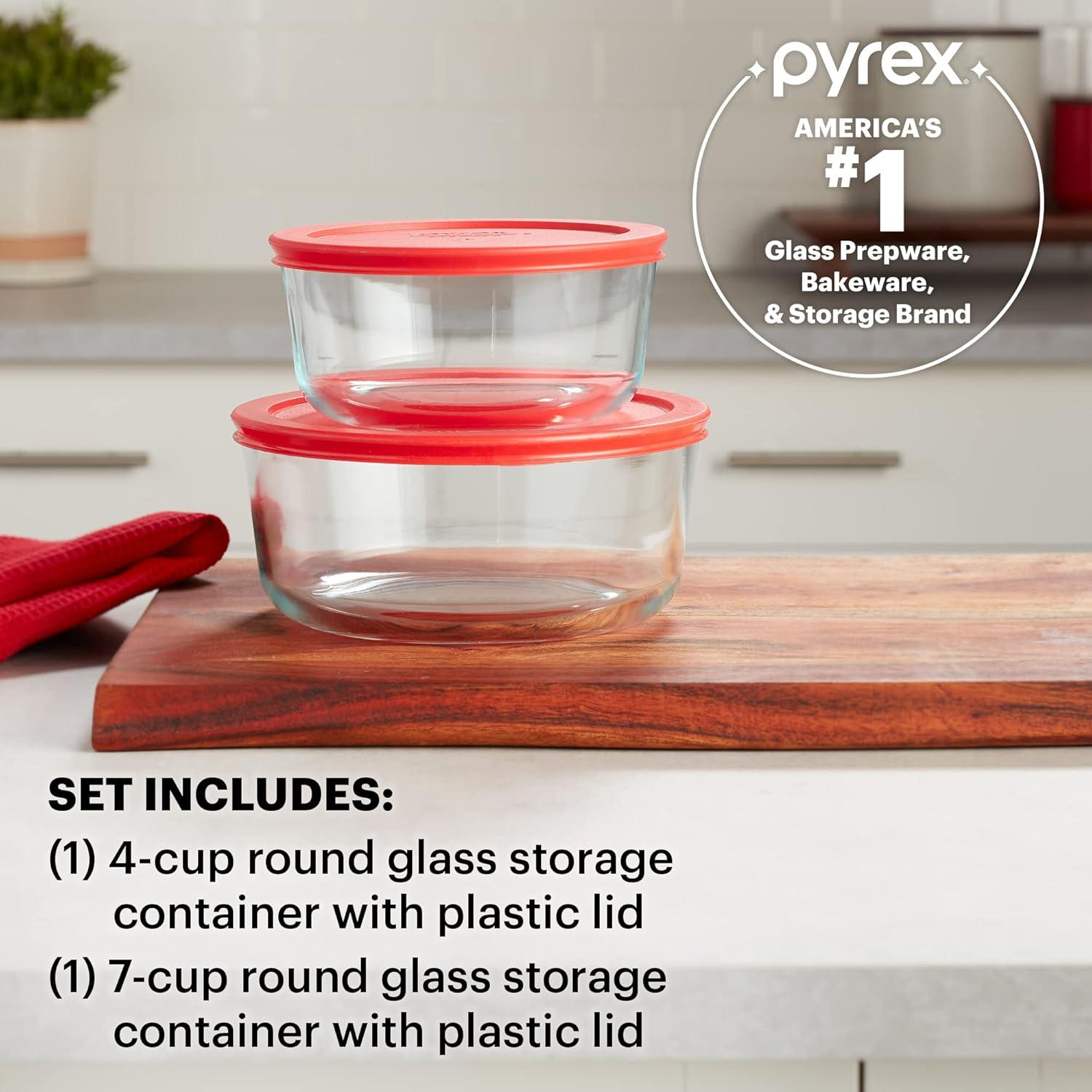 image:imagePyrex Simply Store 3Pack Rectangular Glass Food Storage Containers Set 3 6 amp 11 Cup Meal Prep Containers With Plastic BPAFree Lids Dishwasher amp Microwave Safe2 Pack Large