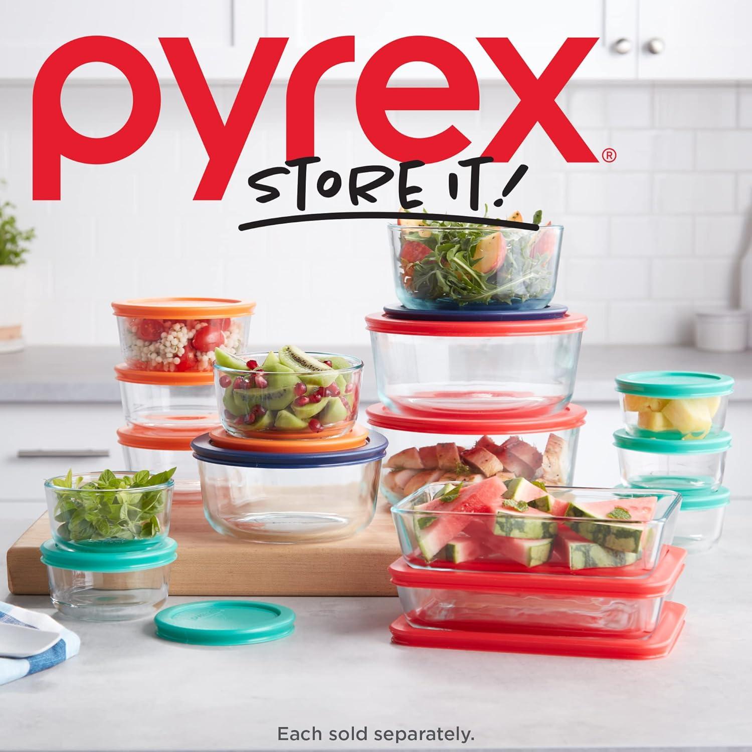 image:imagePyrex Simply Store 3Pack Rectangular Glass Food Storage Containers Set 3 6 amp 11 Cup Meal Prep Containers With Plastic BPAFree Lids Dishwasher amp Microwave Safe2 Pack Large