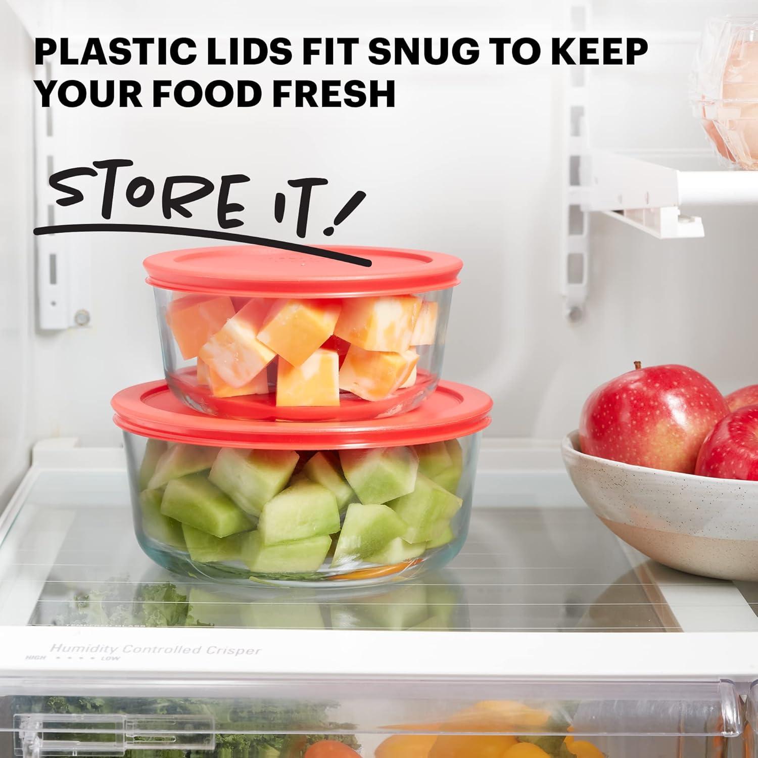 image:imagePyrex Simply Store 3Pack Rectangular Glass Food Storage Containers Set 3 6 amp 11 Cup Meal Prep Containers With Plastic BPAFree Lids Dishwasher amp Microwave Safe2 Pack Large