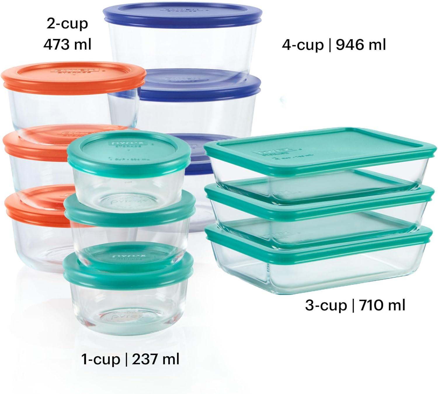 image:imagePyrex Simply Store 8Pack Small Glass Food Storage Containers Set 1 amp 2 Cup Meal Prep Containers With Plastic BPAFree Lids Dishwasher amp Microwave Safe12 Pack