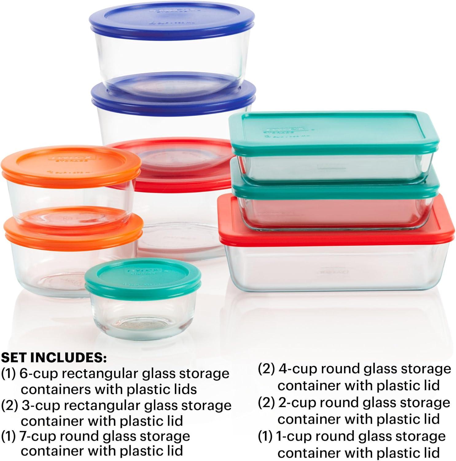 image:imagePyrex Simply Store 8Pack Small Glass Food Storage Containers Set 1 amp 2 Cup Meal Prep Containers With Plastic BPAFree Lids Dishwasher amp Microwave Safe9 Pack