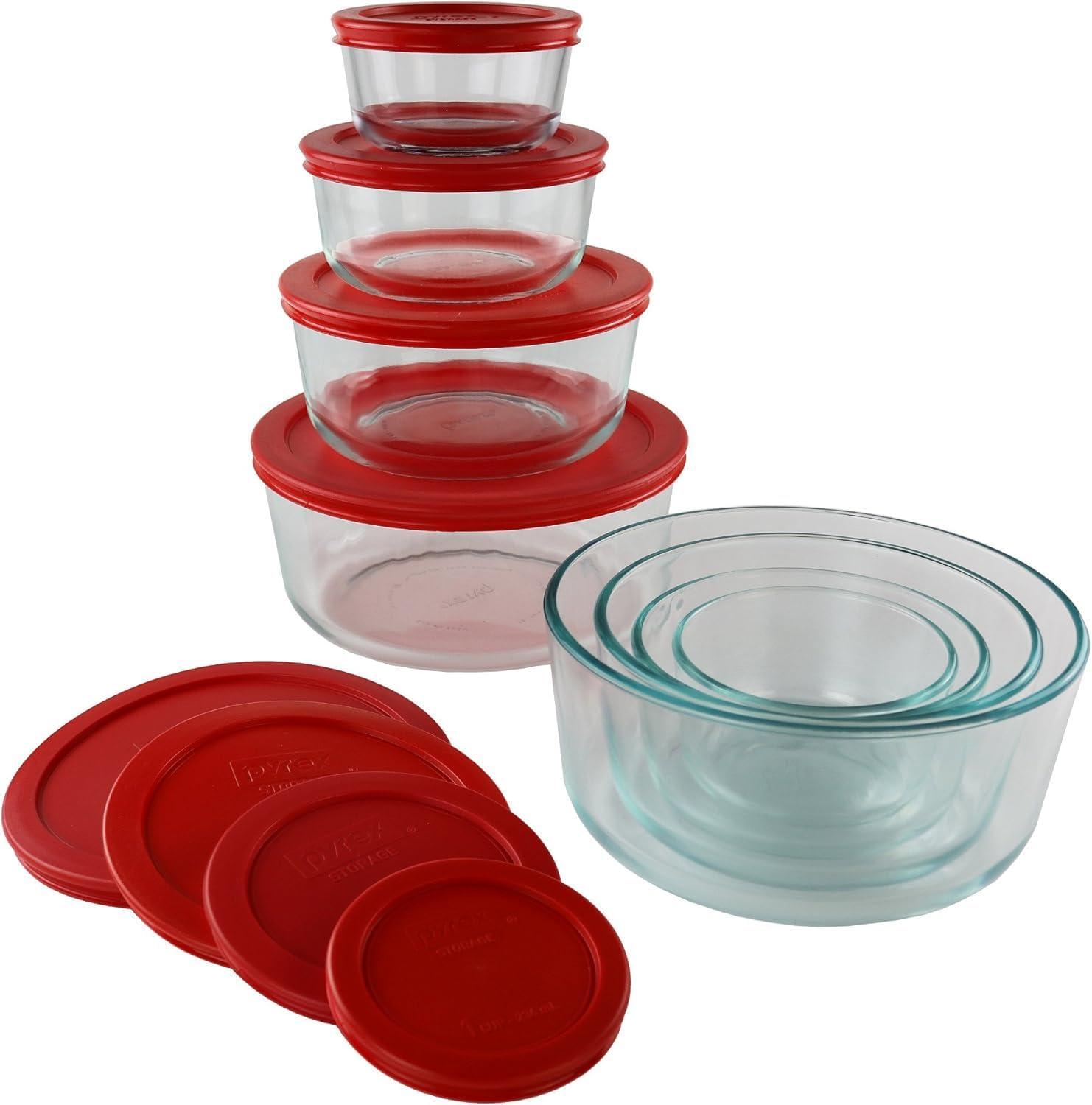 image:imagePyrex Simply Store 8Pack Small Glass Food Storage Containers Set 1 amp 2 Cup Meal Prep Containers With Plastic BPAFree Lids Dishwasher amp Microwave Safe8 Pack Medium