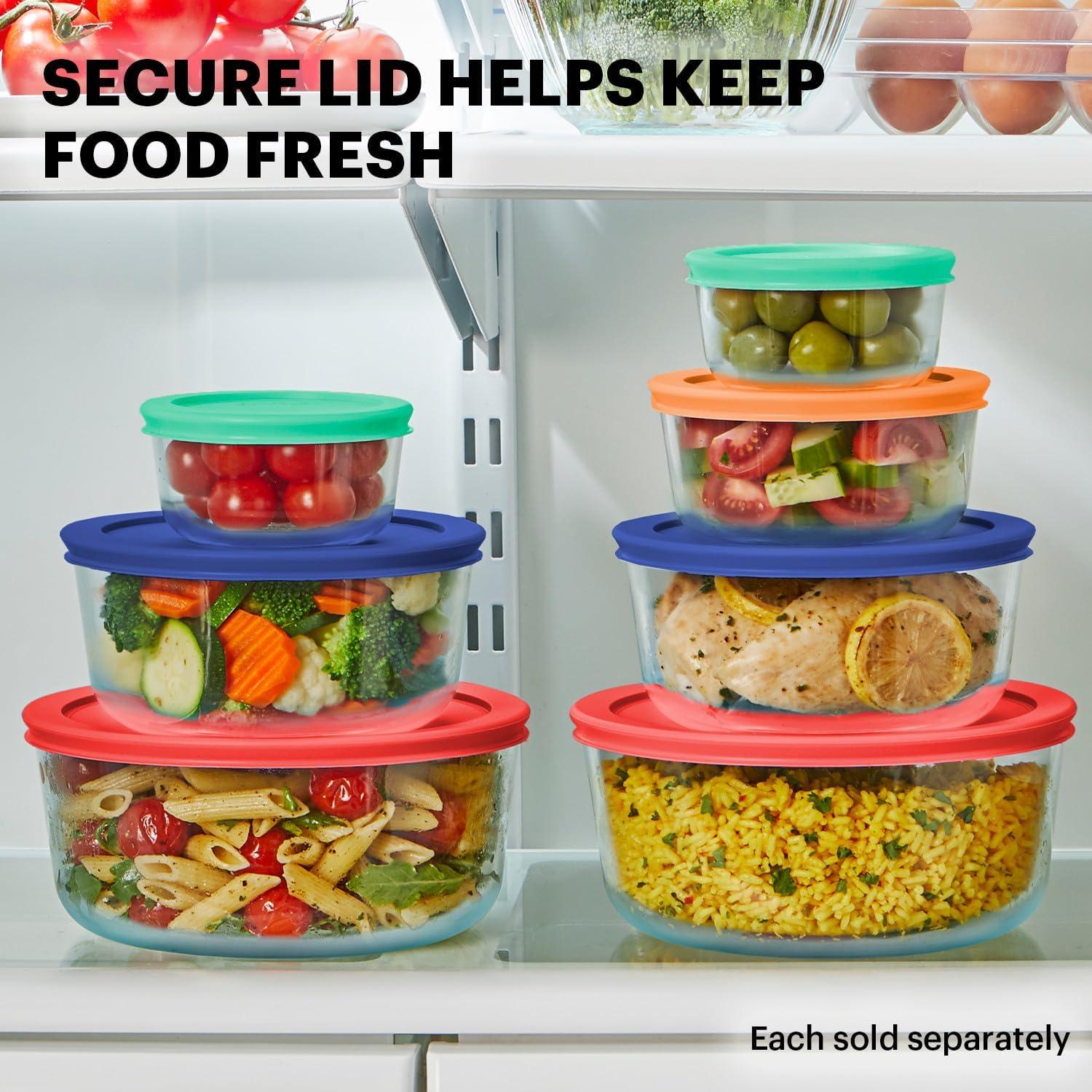 image:imagePyrex Simply Store 8Pack Small Glass Food Storage Containers Set 1 amp 2 Cup Meal Prep Containers With Plastic BPAFree Lids Dishwasher amp Microwave Safe7 Pack