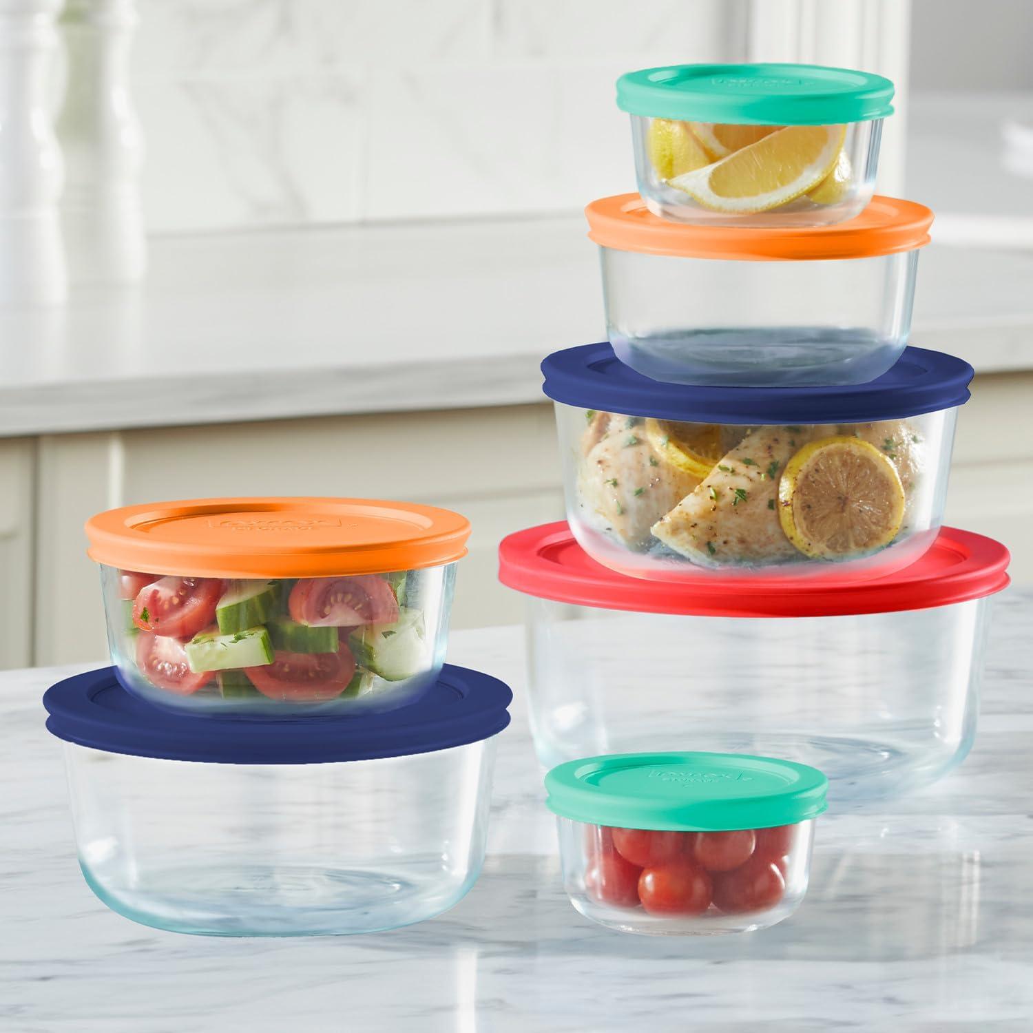 image:imagePyrex Simply Store 8Pack Small Glass Food Storage Containers Set 1 amp 2 Cup Meal Prep Containers With Plastic BPAFree Lids Dishwasher amp Microwave Safe7 Pack