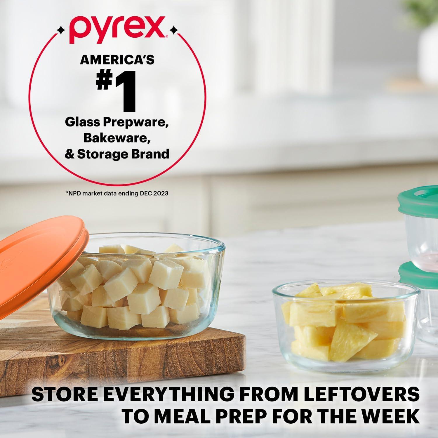 image:imagePyrex Simply Store 8Pack Small Glass Food Storage Containers Set 1 amp 2 Cup Meal Prep Containers With Plastic BPAFree Lids Dishwasher amp Microwave Safe8 Pack Small