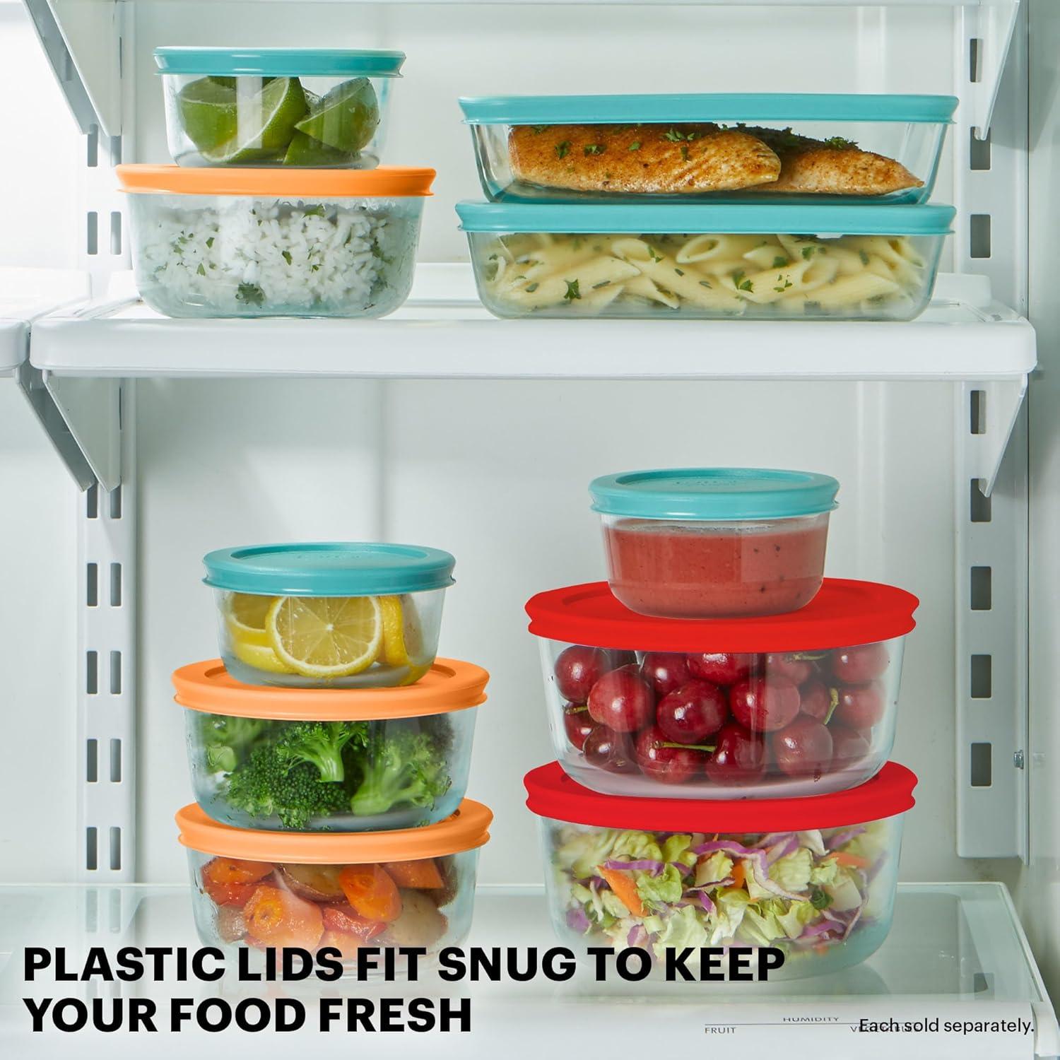 image:imagePyrex Simply Store 8Pack Small Glass Food Storage Containers Set 1 amp 2 Cup Meal Prep Containers With Plastic BPAFree Lids Dishwasher amp Microwave Safe5 Pack Large