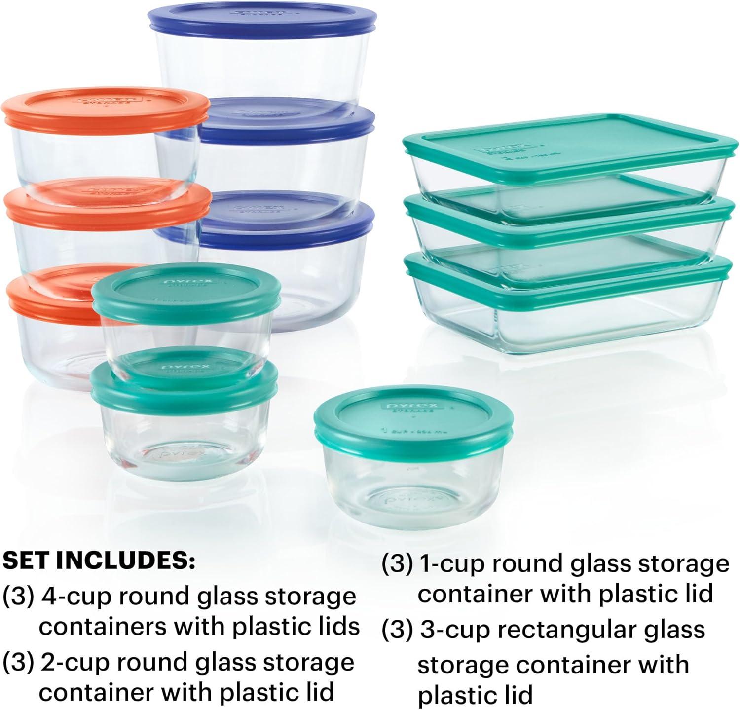 image:imagePyrex Simply Store 8Pack Small Glass Food Storage Containers Set 1 amp 2 Cup Meal Prep Containers With Plastic BPAFree Lids Dishwasher amp Microwave Safe12 Pack