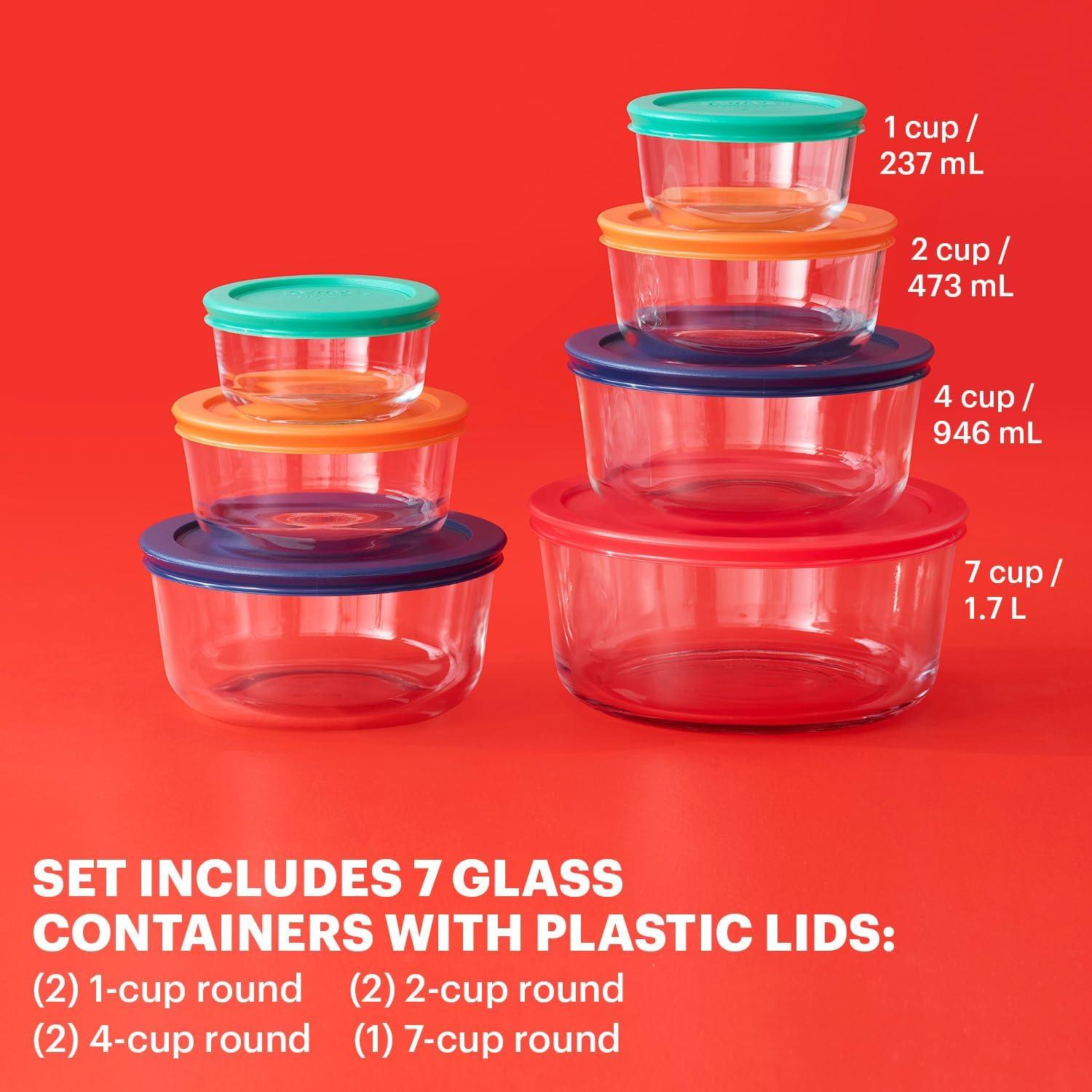 image:imagePyrex Simply Store 8Pack Small Glass Food Storage Containers Set 1 amp 2 Cup Meal Prep Containers With Plastic BPAFree Lids Dishwasher amp Microwave Safe7 Pack