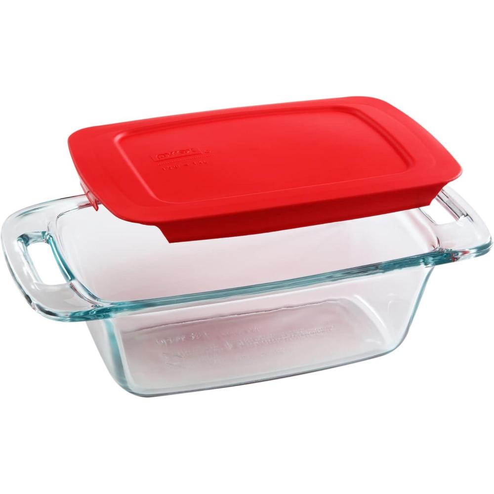 image:imagePyrex 2Pack Extra Large Glass Baking Dish Set With Lids and Handles Oven and Freezer Safe15 QT
