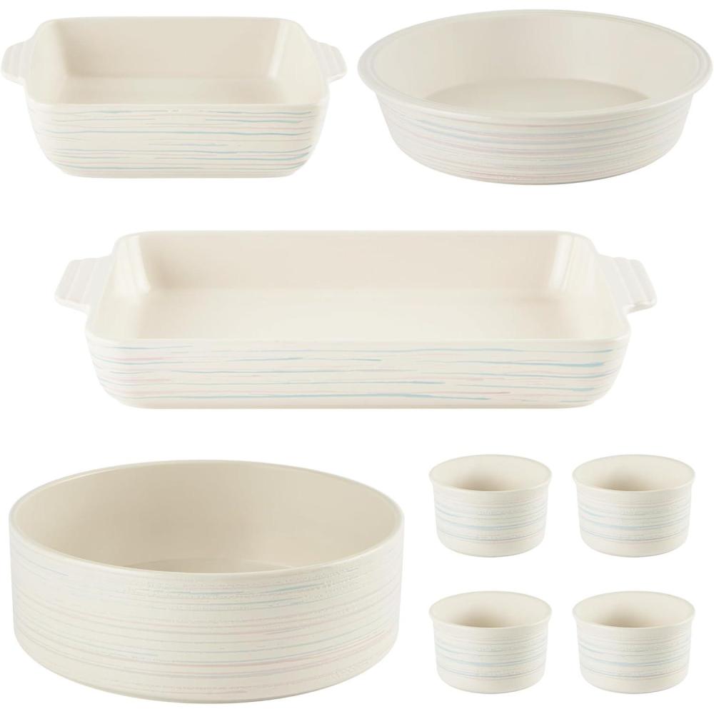 image:imagePyrex 8Piece 6oz Ceramic Ramekin Bakeware Set Nonstick Souffle Oven Pans Bakers For Baking Roasting Steaming8 Piece