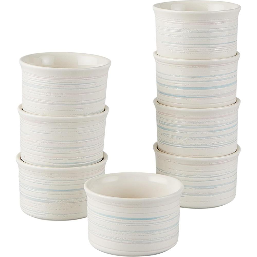 image:imagePyrex 8Piece 6oz Ceramic Ramekin Bakeware Set Nonstick Souffle Oven Pans Bakers For Baking Roasting Steaming8 Piece Ramekin