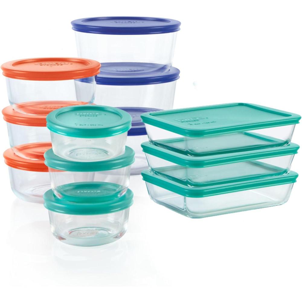 image:imagePyrex Simply Store 8Pack Small Glass Food Storage Containers Set 1 amp 2 Cup Meal Prep Containers With Plastic BPAFree Lids Dishwasher amp Microwave Safe12 Pack