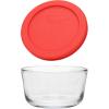 image:imagePyrex 3Cup Single Rectangular Glass Food Storage Container with Lid NonToxic BPAFree Lid Tempered NonPourous Glass Microwave Dishwasher Freezer and Oven Safe RedRed