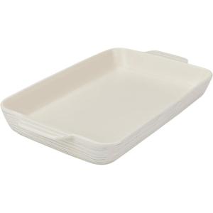Pyrex (3-Piece) Ceramic Bakeware Set, Nonstick Casserole Dish with Handles, Lasagna Oven Pans, Bakers, For Baking, Roasting, Steaming, Rectangular(4 Quart)