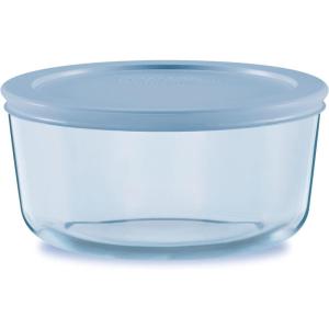 Pyrex Colors Tinted (11 Cup) Large Rectangular Food Storage Container, Snug Fit Non-Toxic Plastic BPA-Free Lids, Freezer Dishwasher Microwave Safe(Blue)