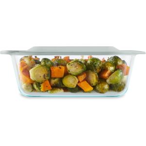 Pyrex Deep 9×13-Inch Glass Baking Dish with Lid, Deep Casserole Dish, Glass Food Container, Oven, Freezer and Microwave Safe, Clear Container(8×8 (1-Count))