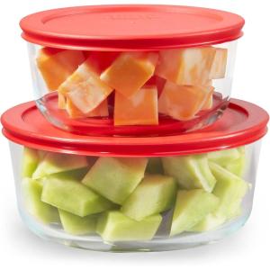 Pyrex Simply Store (3-Pack) Rectangular Glass Food Storage Containers Set, (3, 6 & 11 Cup) Meal Prep Containers With Plastic BPA-Free Lids, Dishwasher & Microwave Safe(2 Pack (Large))