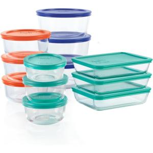 Pyrex Simply Store (8-Pack) Small Glass Food Storage Containers Set, (1 & 2 Cup) Meal Prep Containers With Plastic BPA-Free Lids, Dishwasher & Microwave Safe(12 Pack)