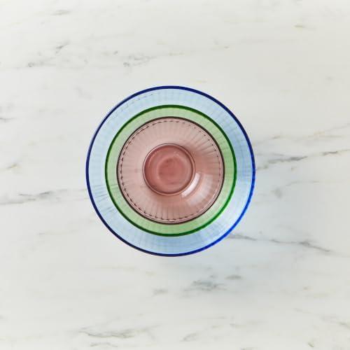 image:imagePyrex Colors 3Pack Full Set Sculpted Tinted Glass Mixing Bowls With Plastic Lids Nesting Space Saving Set of Bowls For Prepping and Baking 13QT 23QT amp 45Q Pink Green AquaPink Green Blue