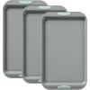 image:imagePyrex 8Piece Metal Bakeware Set Lightweight Stainless Steel Baking Trays with Heatsafe Silicone Handles Cookie amp Muffin Sheets RoundSquare Baking Pans SageSage