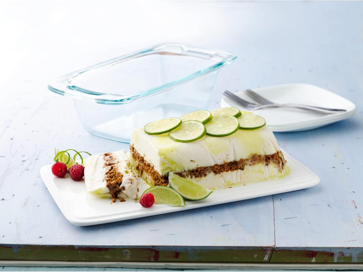 image:imagePyrex Basics 3 QT Glass Baking Dish With Plastic Lid Casserole Dish Glass Food Container Oven Freezer And Microwave Safe Clear Container15 QT