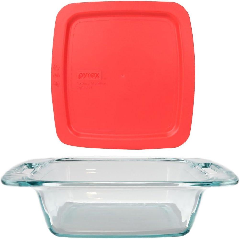 image:imagePyrex Basics 3 QT Glass Baking Dish With Plastic Lid Casserole Dish Glass Food Container Oven Freezer And Microwave Safe Clear Container2 QT 2 QT