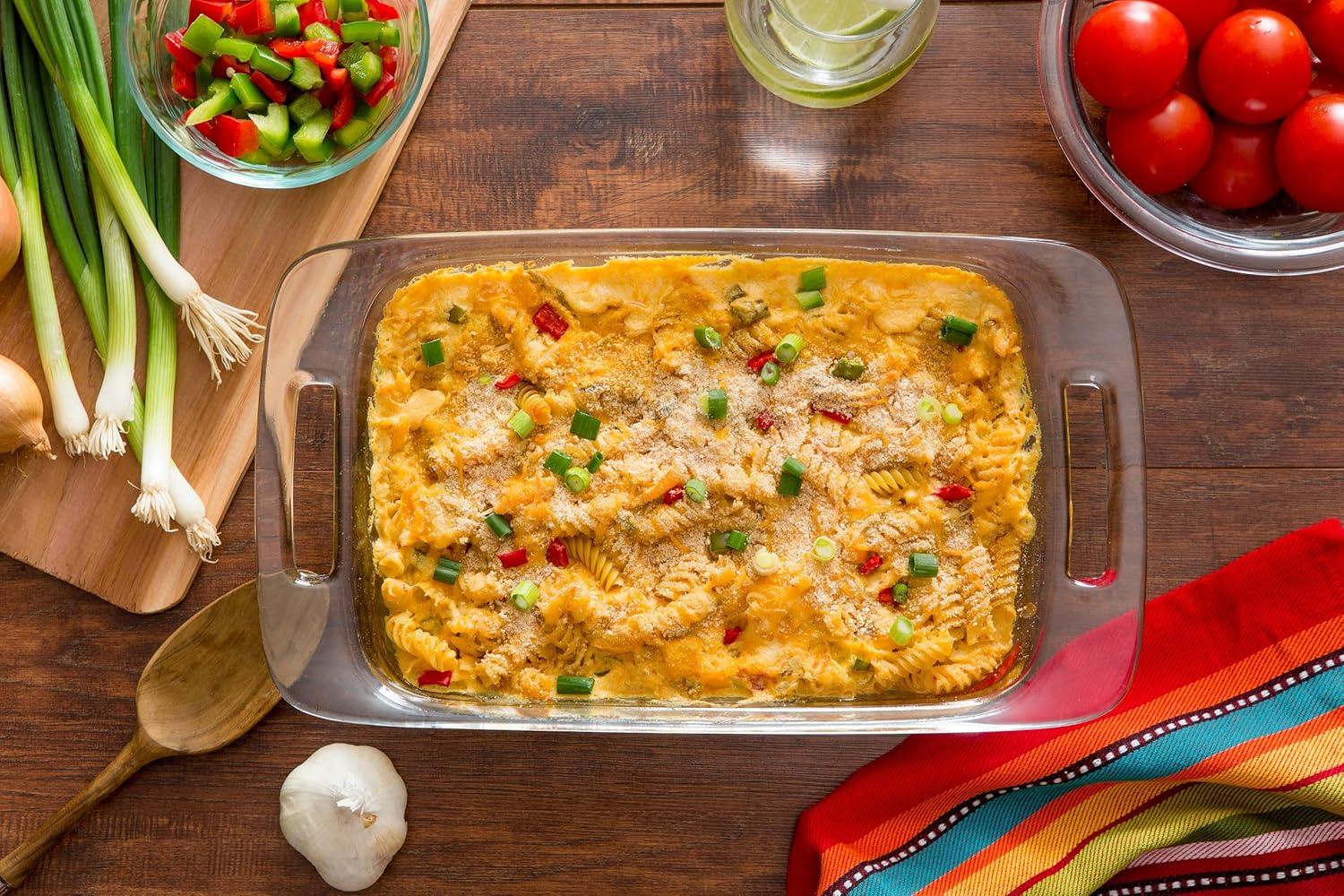 image:imagePyrex Basics 3 QT Glass Baking Dish With Plastic Lid Casserole Dish Glass Food Container Oven Freezer And Microwave Safe Clear Container2 QT