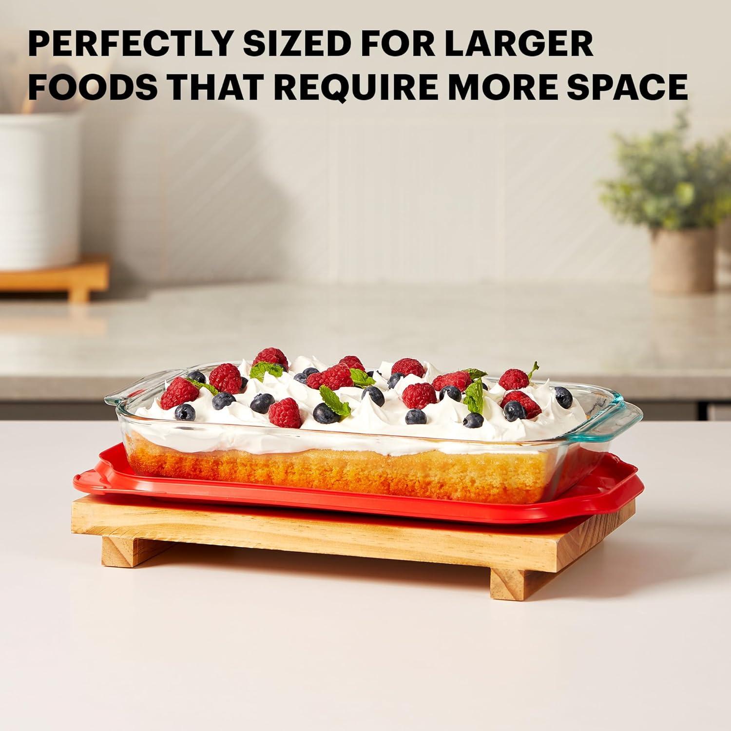 image:imagePyrex Basics 3 QT Glass Baking Dish With Plastic Lid Casserole Dish Glass Food Container Oven Freezer And Microwave Safe Clear Container2 QT Basics