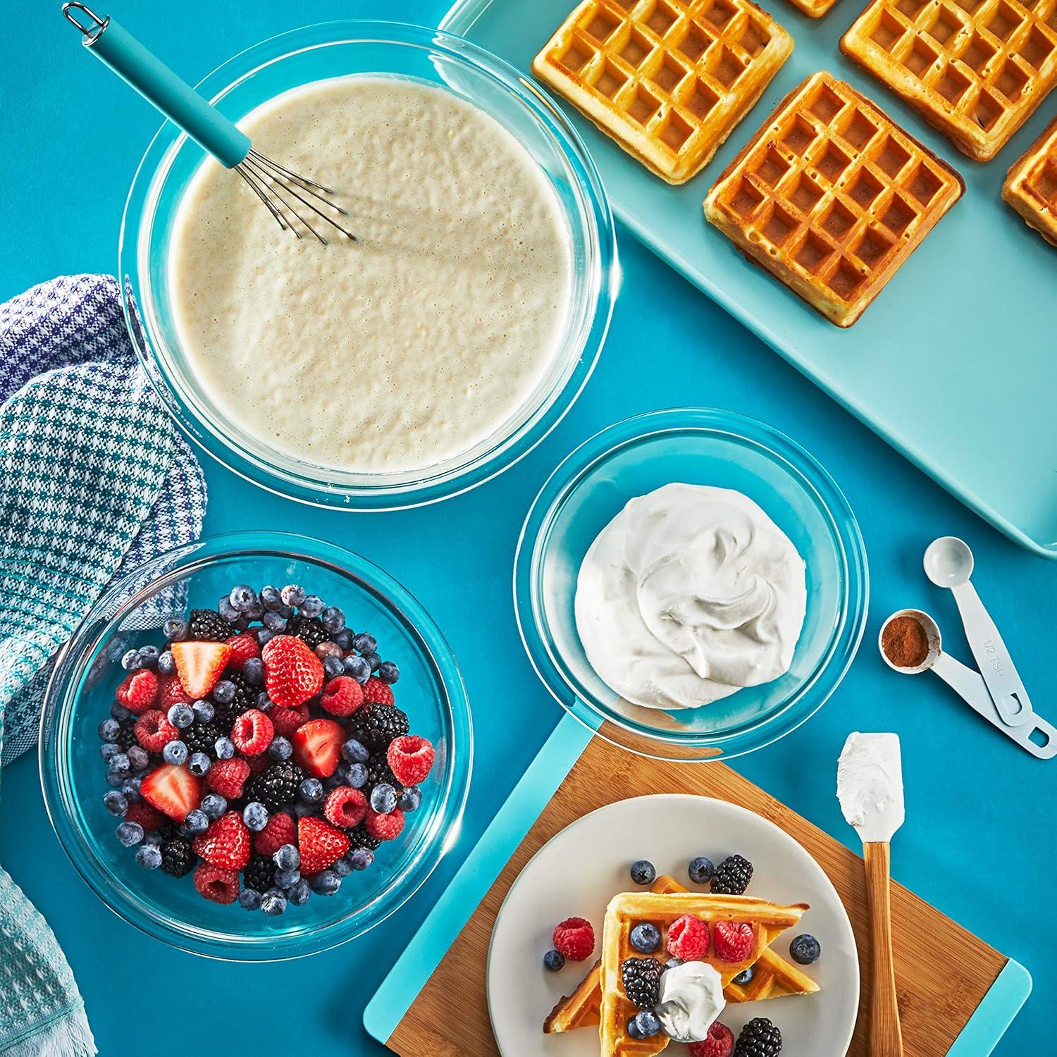 image:imagePyrex Essentials 3Piece Glass Mixing Bowls Set For Prepping Baking and Cooking Preheated Oven Dishwasher Freezer and Microwave Safe