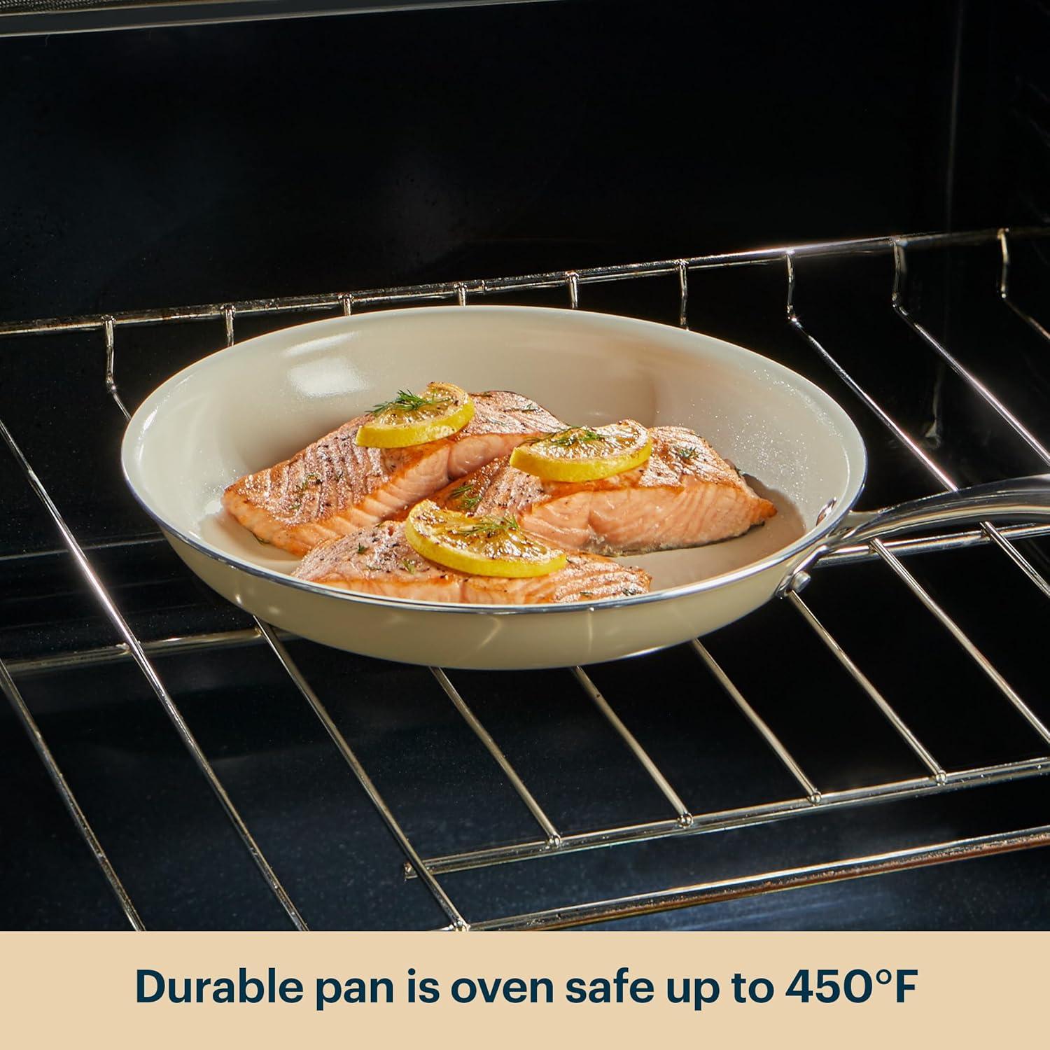 image:imagePyrex 7Piece Ceramic Cookware Set Pots and Pans with Lids amp Stainless Steel Handles Healthy Nonstick Ceramic Coating Induction Compatible Stainless Steel PFAS Lead Cadmium BPA Free7 Piece