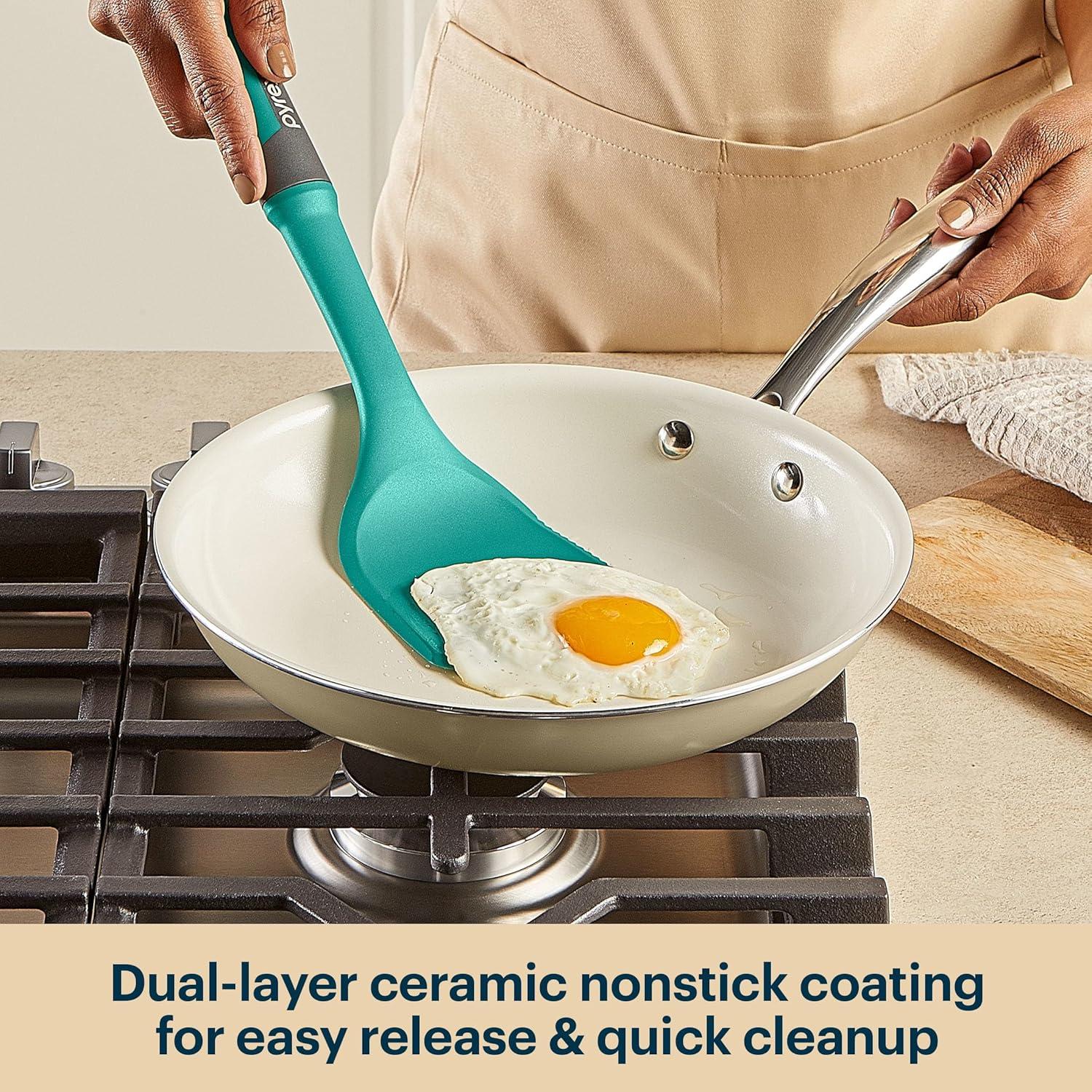 image:imagePyrex 7Piece Ceramic Cookware Set Pots and Pans with Lids amp Stainless Steel Handles Healthy Nonstick Ceramic Coating Induction Compatible Stainless Steel PFAS Lead Cadmium BPA Free3 Piece