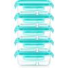 image:imagePyrex Glass MealBox 5Pack 4 Cup Divided Compartments with Locking Lids For Meal Prepping and Portioning BPA Free Microwave Dishwasher Safe23 Cup