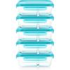 image:imagePyrex Glass MealBox 5Pack 4 Cup Divided Compartments with Locking Lids For Meal Prepping and Portioning BPA Free Microwave Dishwasher Safe4 Cup
