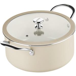 Pyrex 10-Inch Fry Pan Ceramic Cookware with Stainless Steel Handle, Healthy Nonstick Ceramic Coating, Induction Compatible Stainless Steel, PFAS Lead Cadmium BPA Free(Stock Pot)
