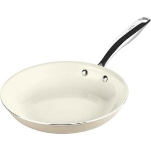Pyrex 10-Inch Fry Pan Ceramic Cookware with Stainless Steel Handle, Healthy Nonstick Ceramic Coating, Induction Compatible Stainless Steel, PFAS Lead Cadmium BPA Free(Fry Pan)