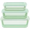 image:imageGreen Tinted 6Piece Rectangle Storage Set with Lids by Pyrex