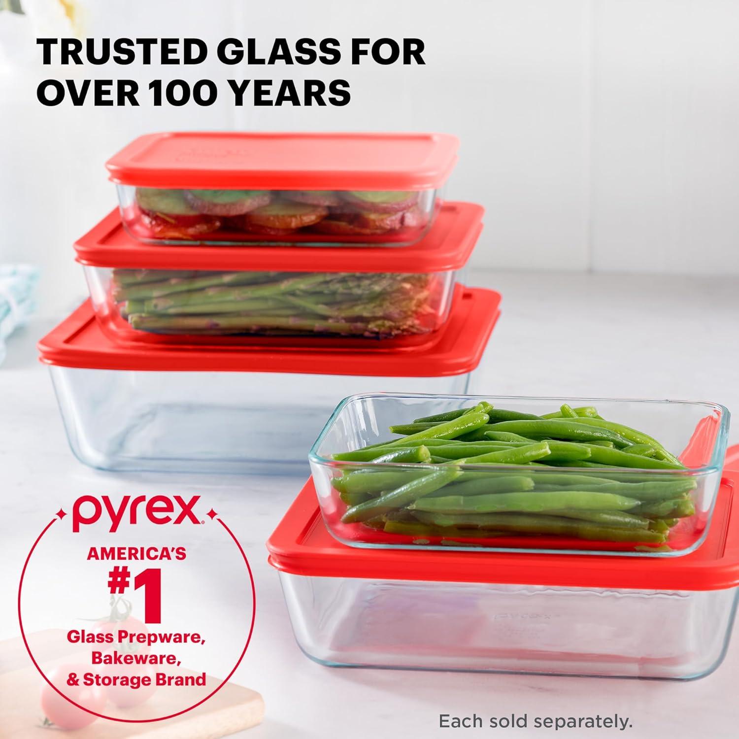 image:imagePyrex Simply Store Glass Food Storage Container Snug Fit NonToxic Plastic BPAFree Lids Freezer Dishwasher Microwave Safe 6 Cup11 Cup