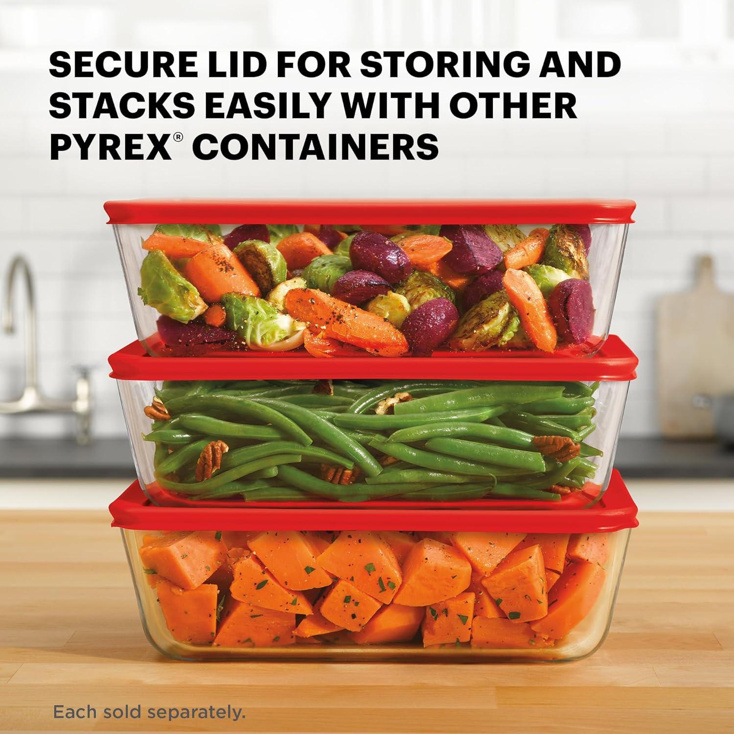 image:imagePyrex Simply Store Glass Food Storage Container Snug Fit NonToxic Plastic BPAFree Lids Freezer Dishwasher Microwave Safe 6 Cup11 Cup