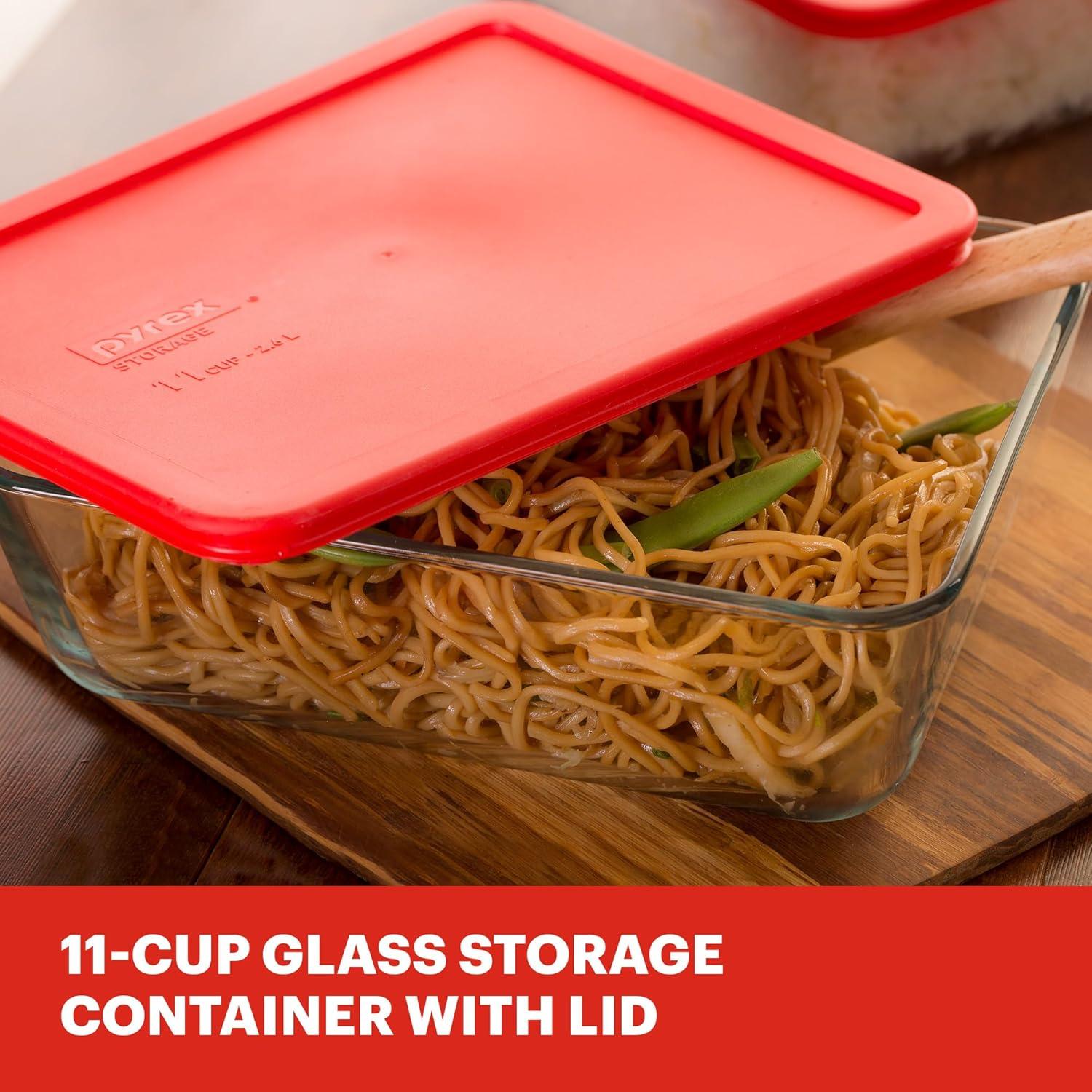 image:imagePyrex Simply Store Glass Food Storage Container Snug Fit NonToxic Plastic BPAFree Lids Freezer Dishwasher Microwave Safe 6 Cup11 Cup