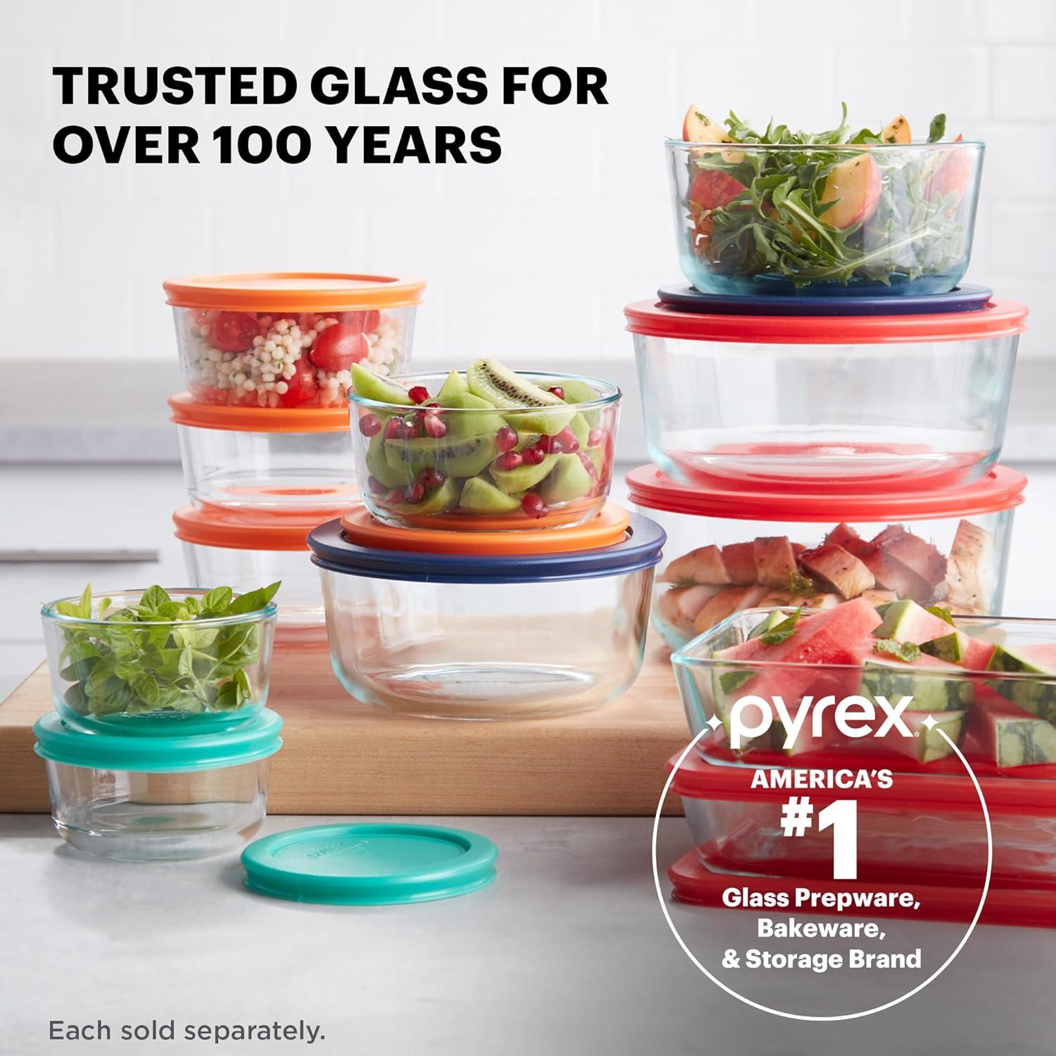 image:imagePyrex Simply Store Glass Food Storage Container Snug Fit NonToxic Plastic BPAFree Lids Freezer Dishwasher Microwave Safe 6 Cup4 Cup